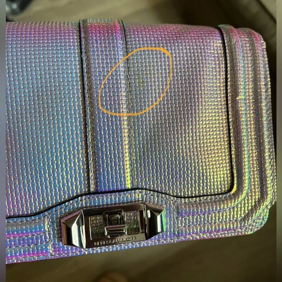 Rare Rebecca Minkoff Iridescent Love Crossbody Shoulder Bag Purse EUC